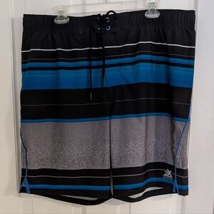 Zeroxposur Men's Swim Trunks‎ Shorts XTRA LARGE UPF 50 Inner Liner Striped Beach